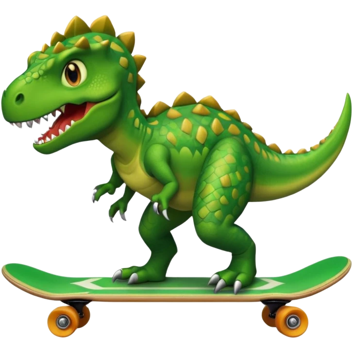 Dinosaur on a skateboard emoji