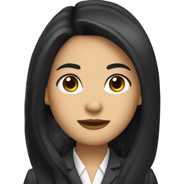 Female defense attorney with long black hair emoji