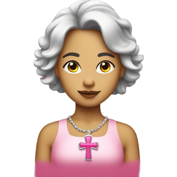 coquette pink cross emoji