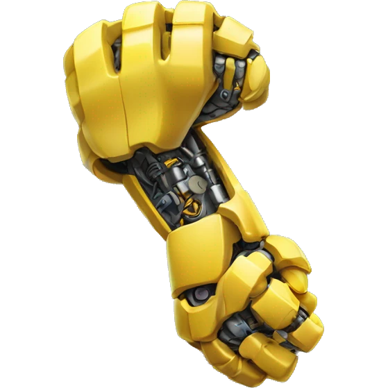 Flexing yellow mechanical cyborg bicep and arm emoji