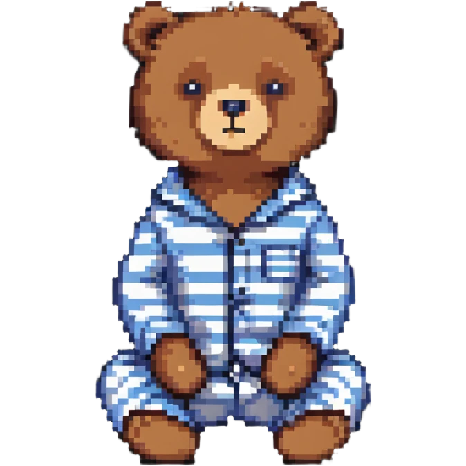 bear in striped pajamas sitting emoji