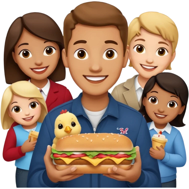 five guys and chick fil a fast food emoji