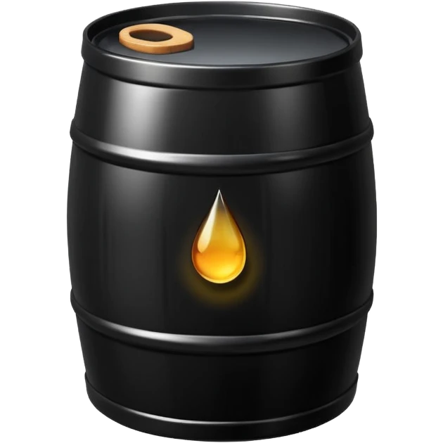 generate an ultra realistic black metal barrel without rust and with a black drop of oil on it emoji