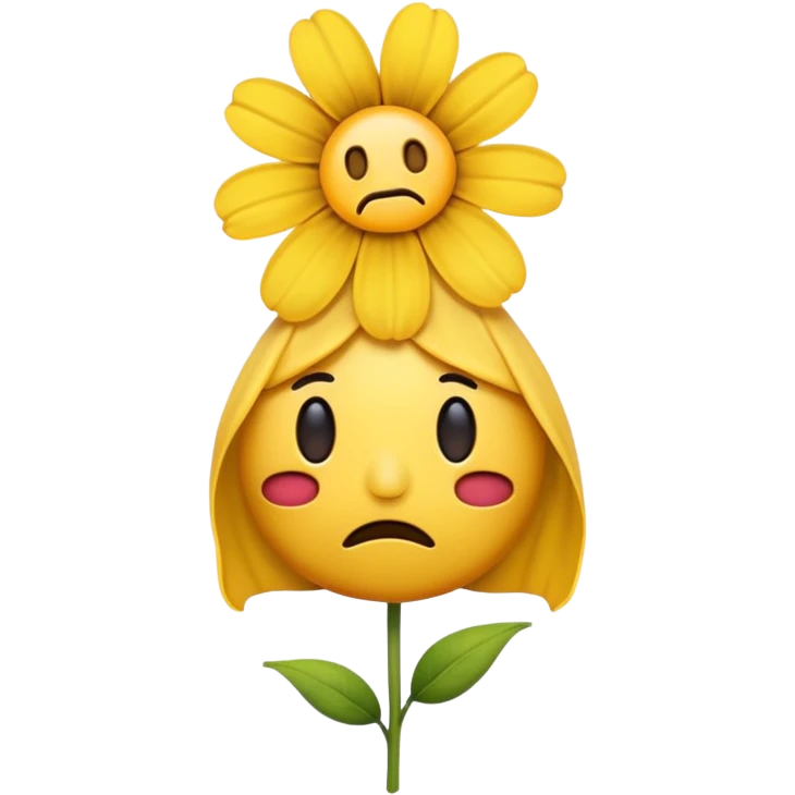 Pensive emoji with wilted flower  emoji