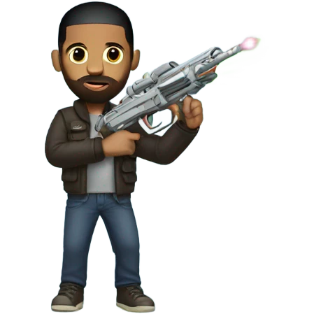 Drake with a pewpew emoji