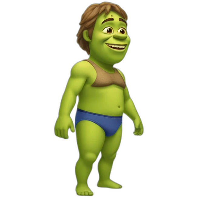 Shrek in a speedo emoji