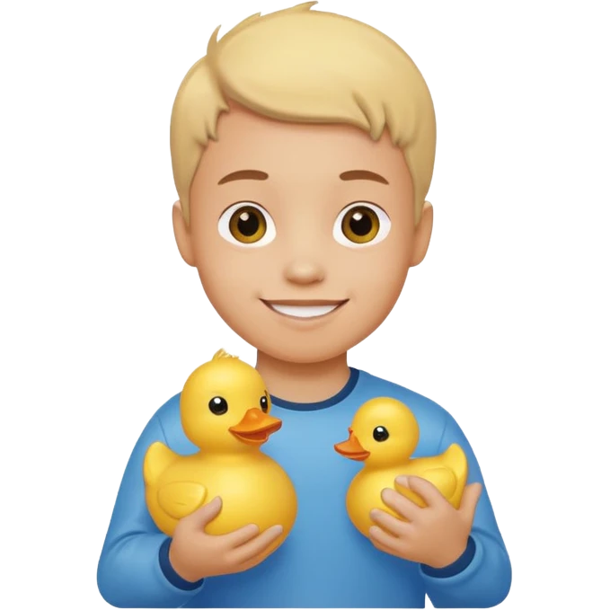 Boy with rubber duck emoji