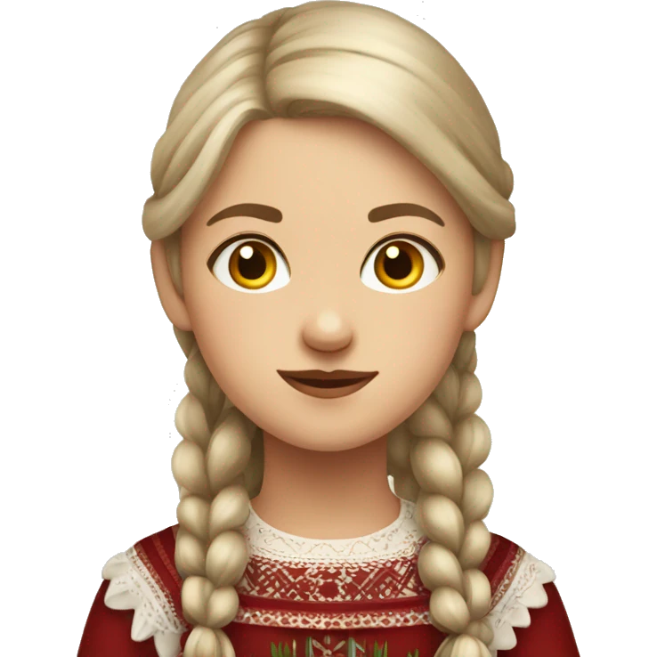 girl in latvian traditional folk costume emoji