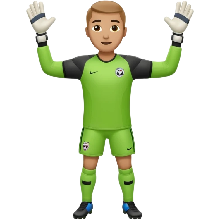soccer goalkeeper full body and football boots arms out emoji