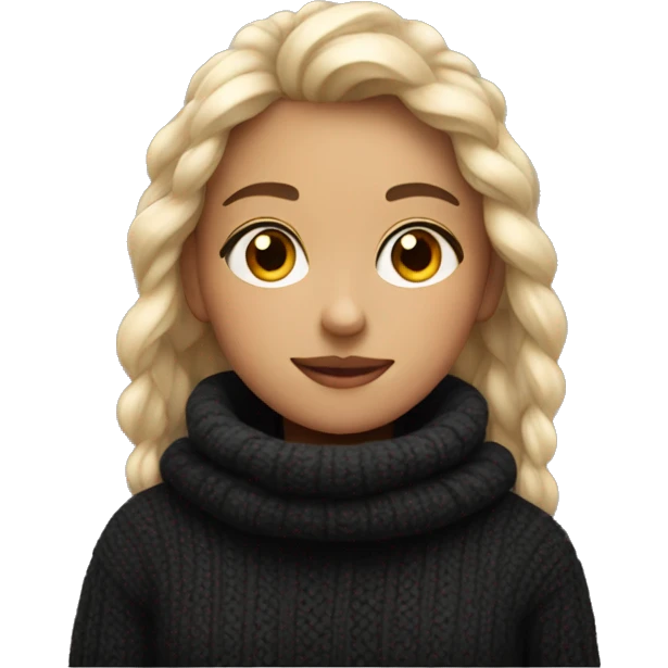 cozy girl in black sweater emoji