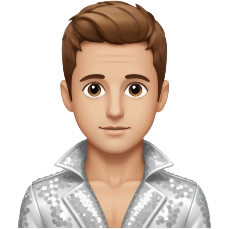 Joey McIntyre from NKOTB with light brown hair, white sequin outfit emoji
