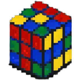 Rubik's cube with red, blue, green, yellow, white and orange sides emoji