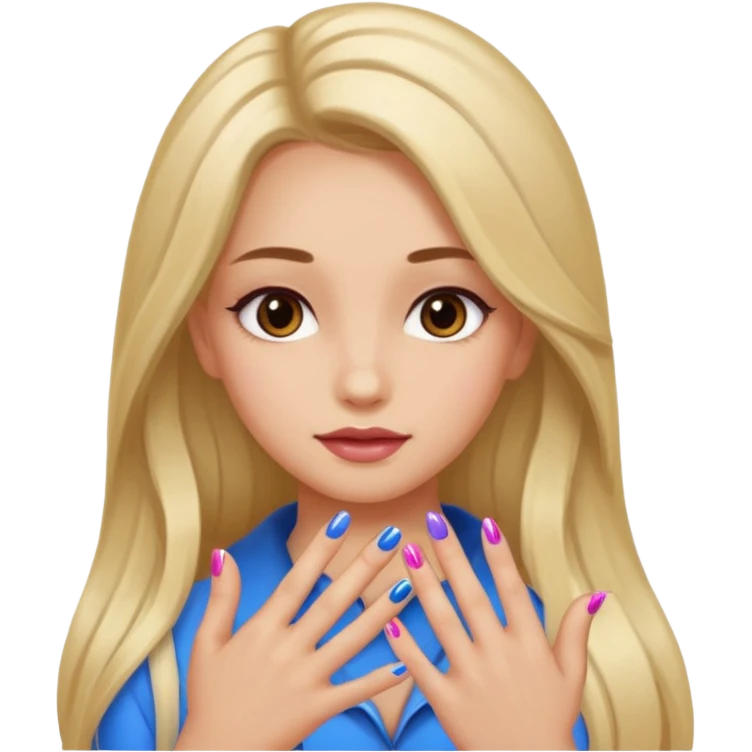 a girl with nails emoji