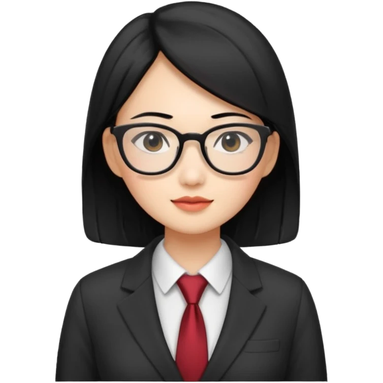 female asian quant trader, black hair, with glasses emoji