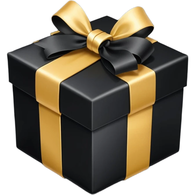 black gift box gold ribbon emoji