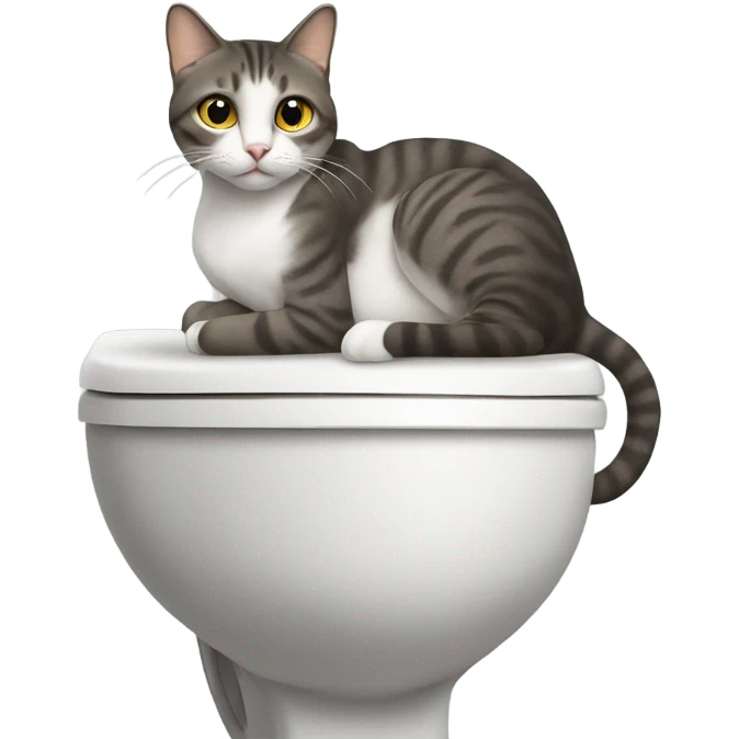 Cat sitting on toliet emoji