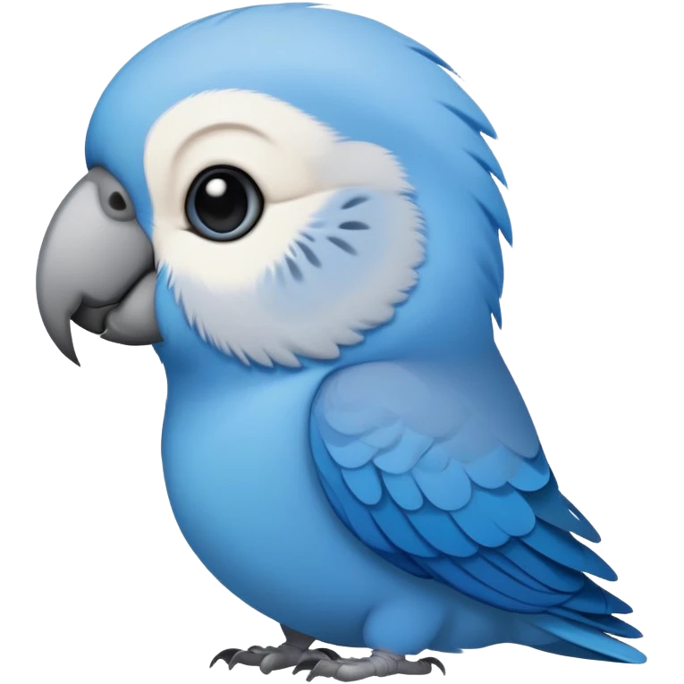 One blue parakeet and another grey parakeet  emoji