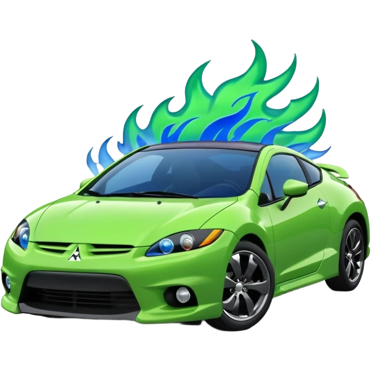 MITSUBISHI ECLIPSE Color green and Flames Color Blue emoji