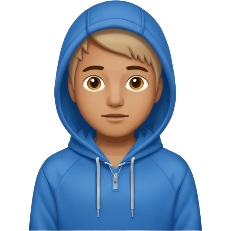 emoji of a person wearing a blue hoodie emoji