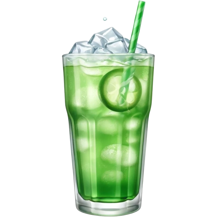 Japanese cream soda green on a glass with ice

 emoji