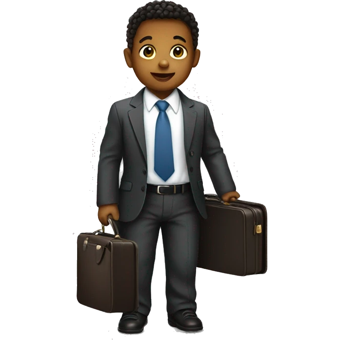 Baby wearing a business suit carrying a briefcase emoji