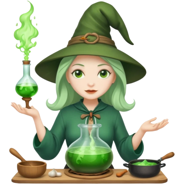 green witch cooking potion emoji