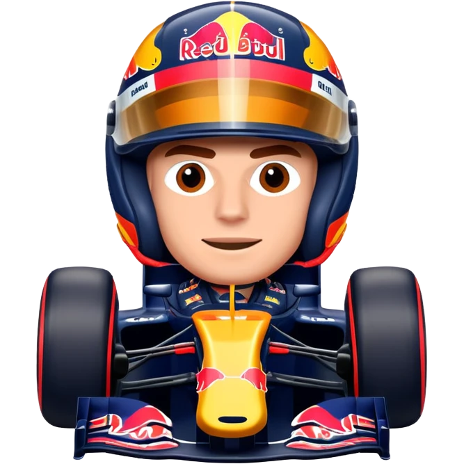 Max Verstappen driving a Formula 1 car, Red Bull livery, no text emoji