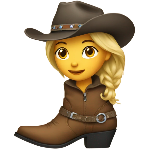 Pretty girl wearing cowboy boots emoji