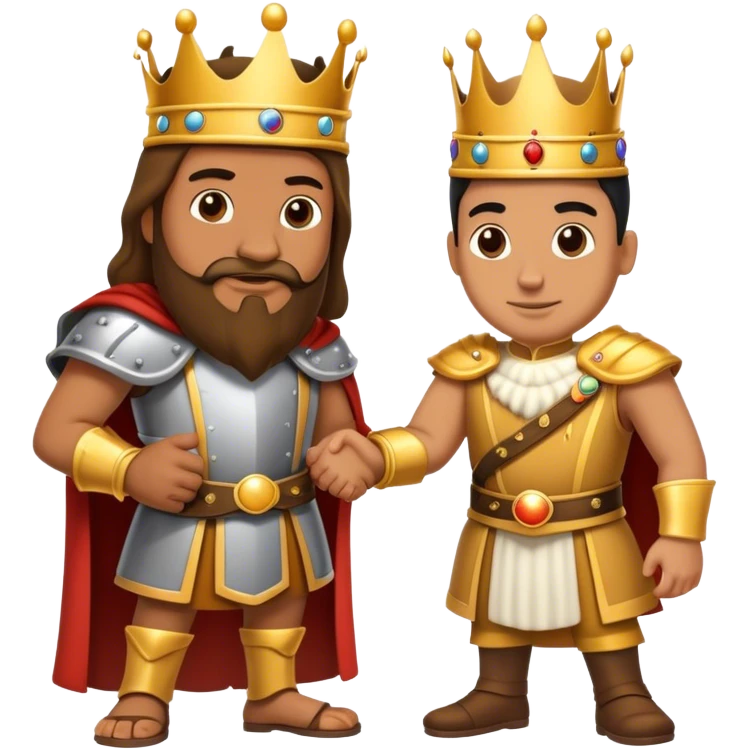 un rey dandole mano a su enemigo emoji