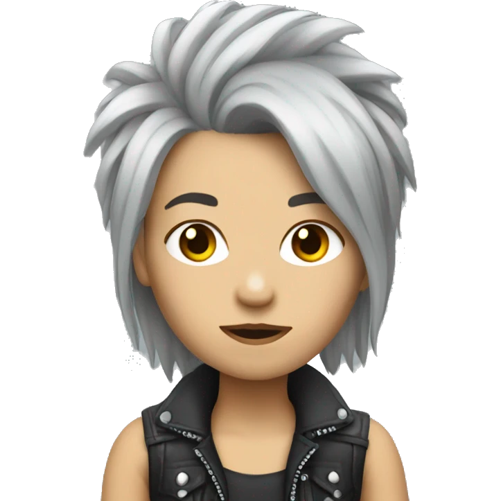 Gray hair punk girl emoji