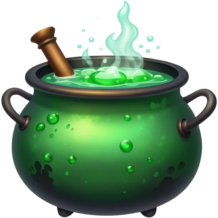 boiling cauldron with potion emoji