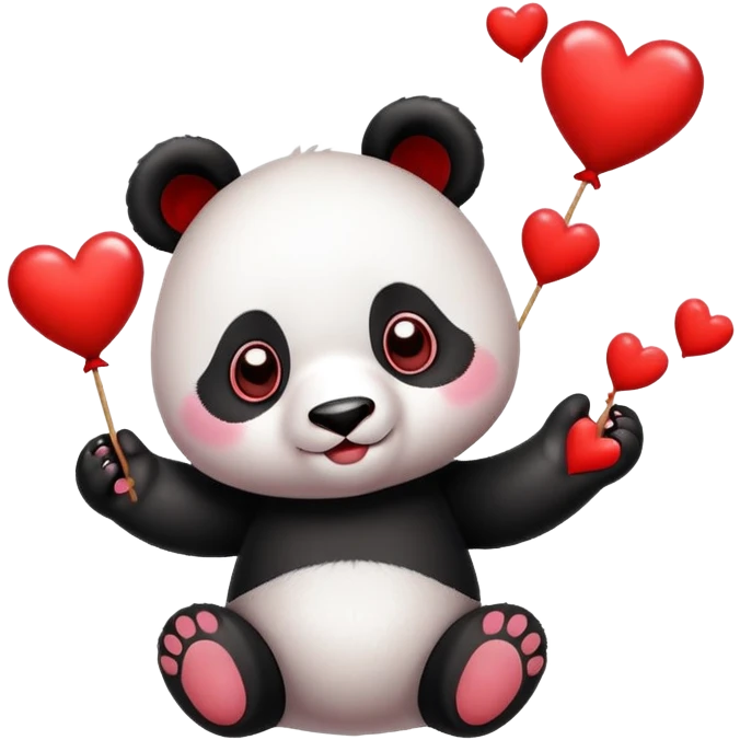 baby panda juggling hearts emoji