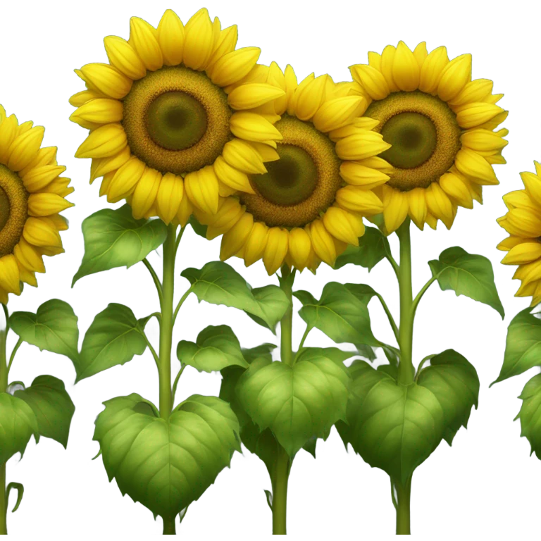 Sunflower on a row like a choir emoji