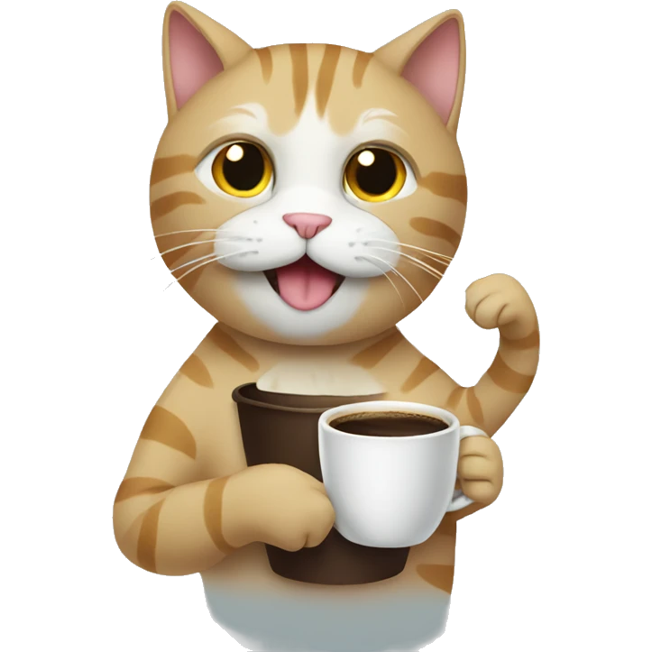 cat drinking coffee emoji