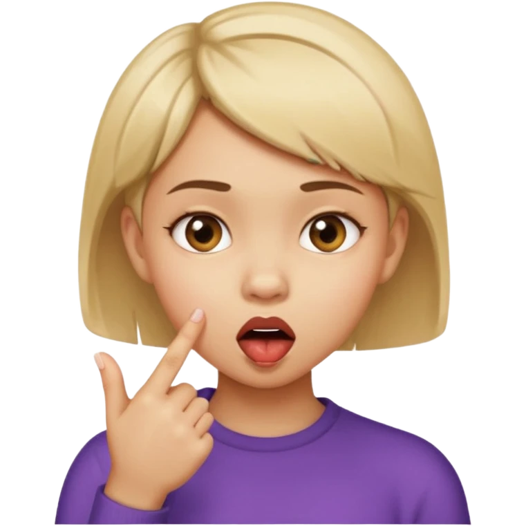 a girl bitten her finger emoji