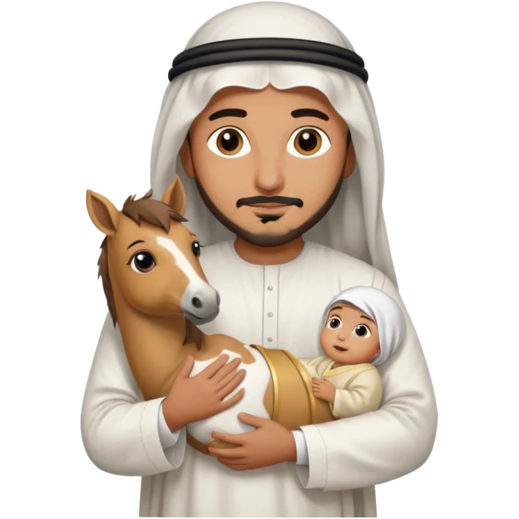uae sheikh hoding a baby horse emoji