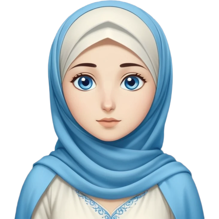 Turkish beautiful finish Konya girl blue eyes with moon hijab dress and watching the full moonlight on the sky and on the ground  emoji