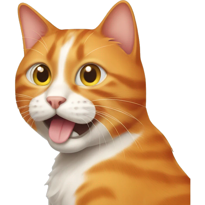 orange cat pooping into litter box emoji