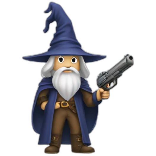 Wizard with gun emoji