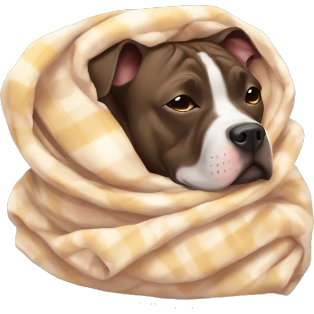 Sleepy Brindle pittie in a blanket  emoji