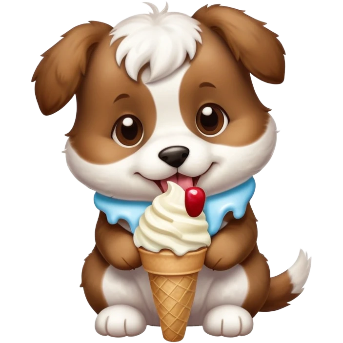 puppy dog eating ice cream emoji