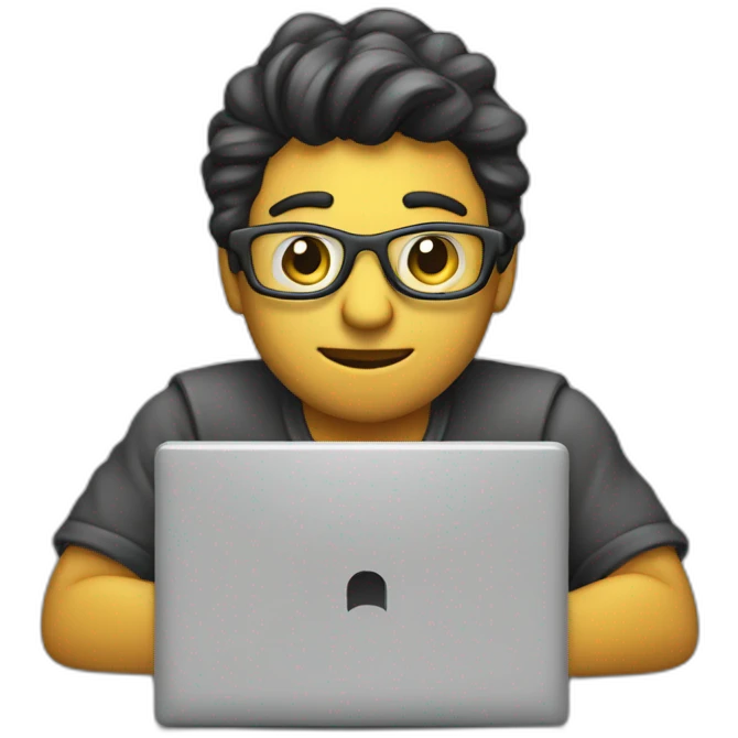 software developer hamstet on computer emoji