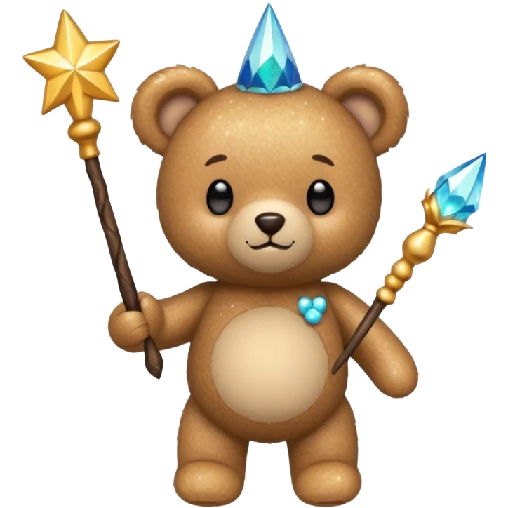 Fairy glitter teddy with wand  emoji