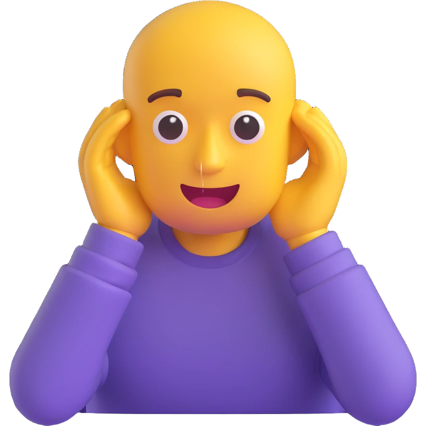 man covering his ears 3D emoji emoji