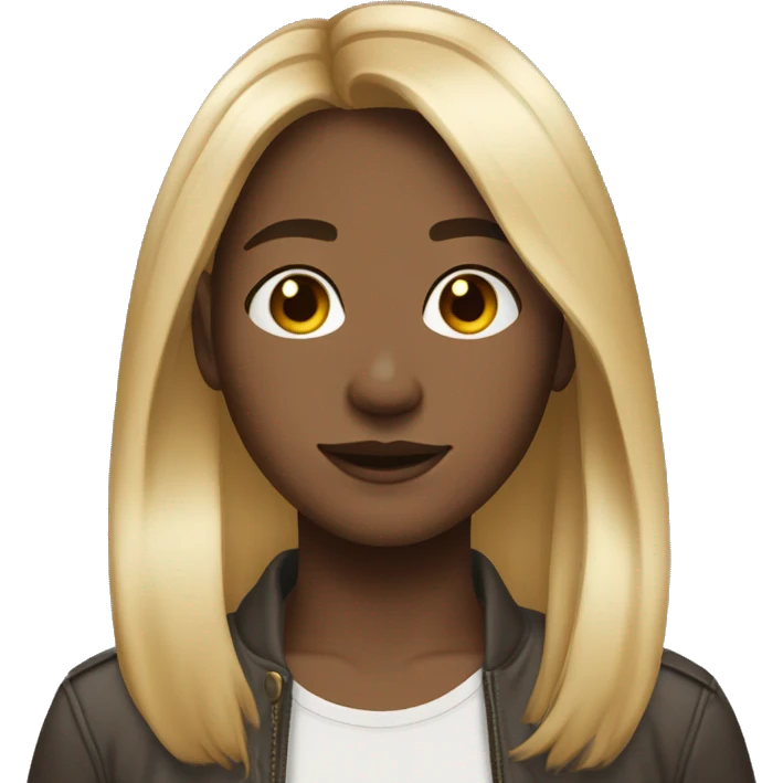 Brown shoulder length hair middle part with nose ring emoji