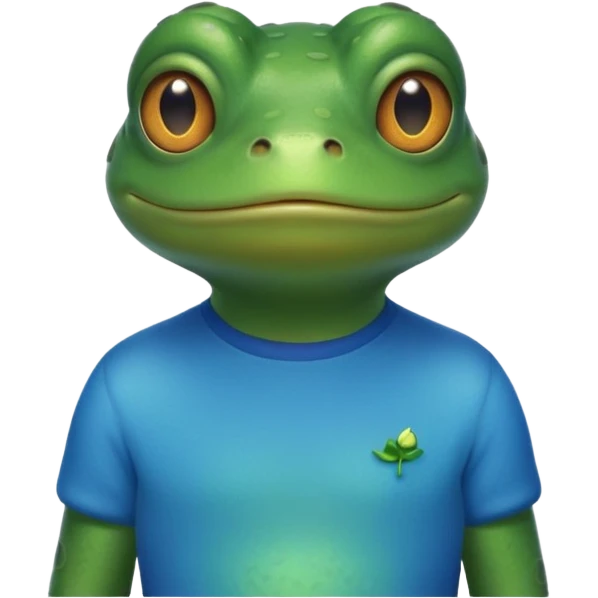Frog with a blue shirt on emoji