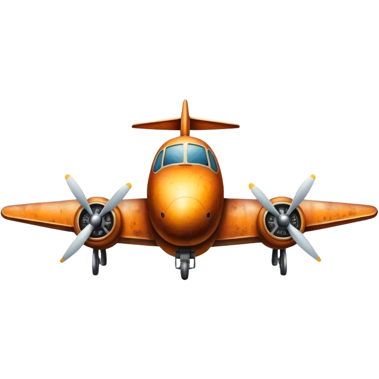 Old style rusty plane rearview emoji