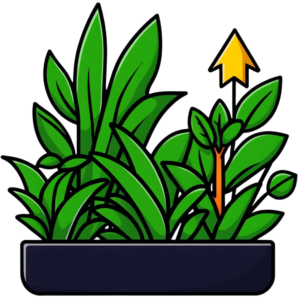 downward arrow surrounded by plants emoji