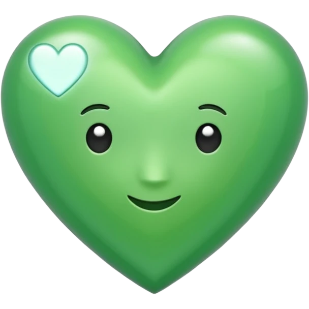 Un corazón de color verde en una tonalidad claridad con un poquito de brillitos emoji