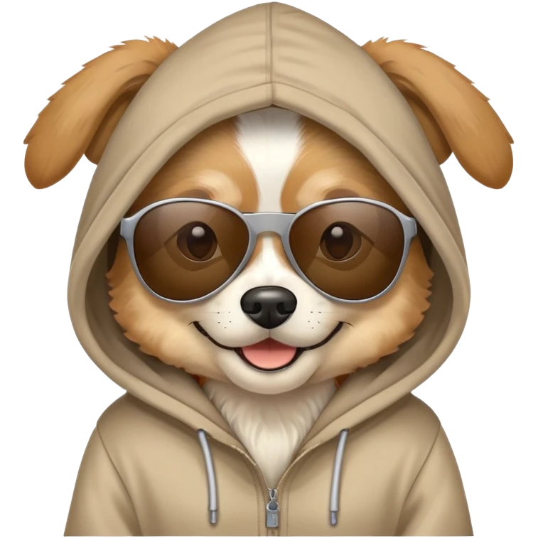 dog wear hoodie with shades emoji